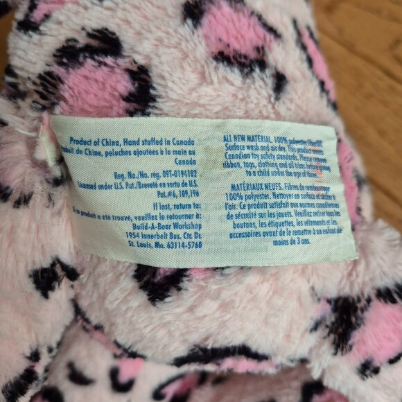 Build-A-Bear Sassy Pink Leopard Kitty Cat Plush Roars Retired Pre-Paw - Picture 10 of 13